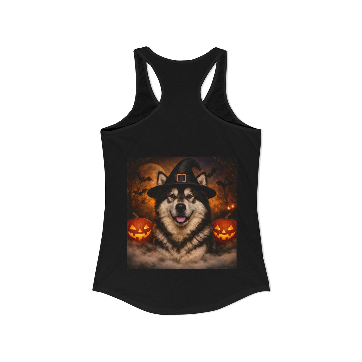 Witch Hat Pack Malamute Women's Racerback Tank