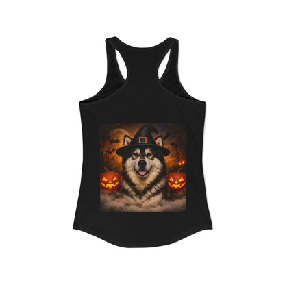 Witch Hat Pack Malamute Women's Racerback Tank