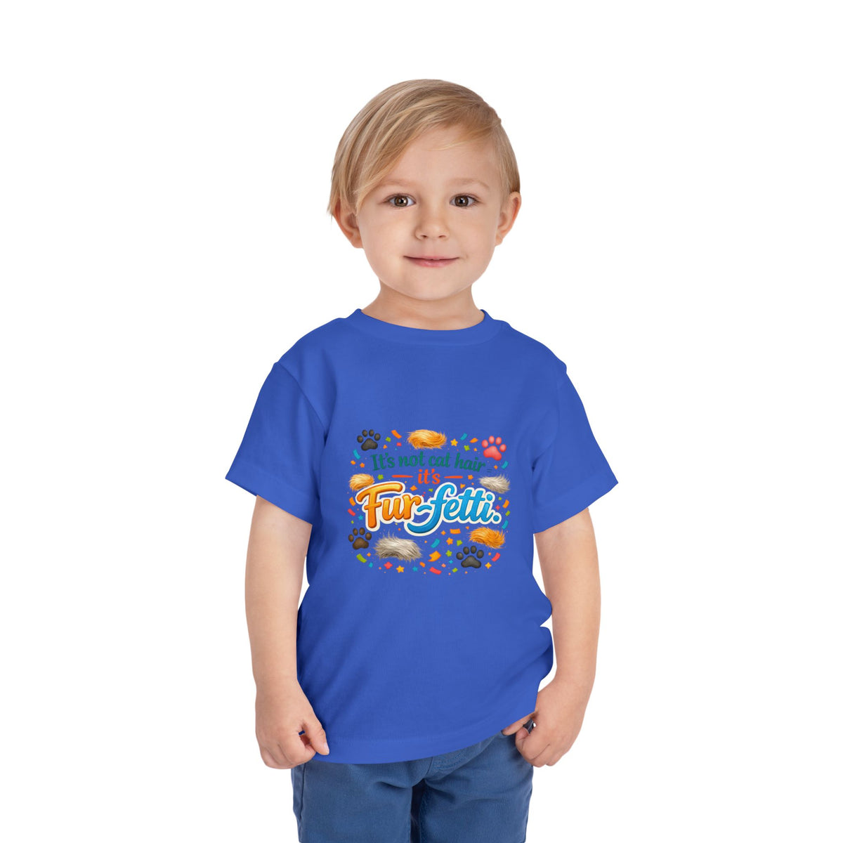 Fur-Fetti Cat Toddler Unisex Short Sleeve Crewneck Tee