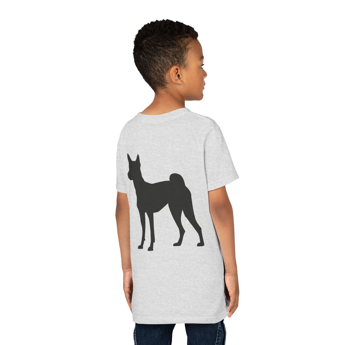 Basenji Silhouette Youth Unisex Short Sleeve Crewneck Tee