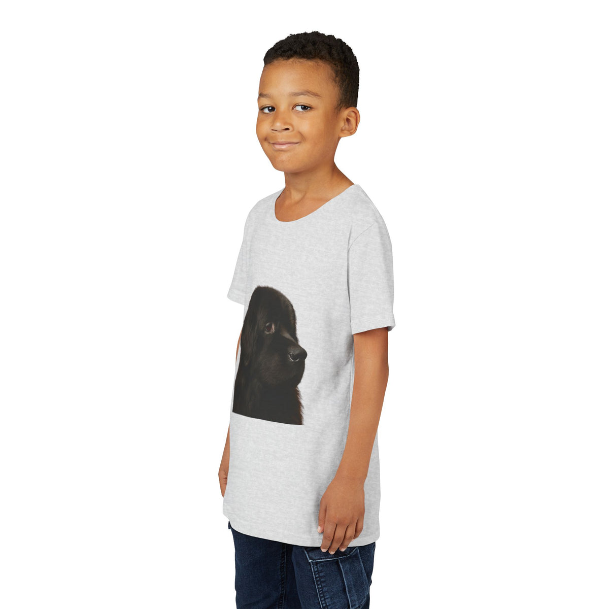 Newfie Head Youth Unisex Short Sleeve Crewneck Tee