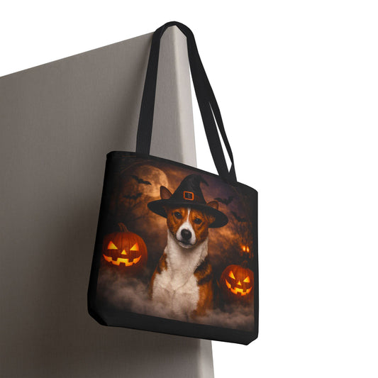 Witch Hat Pack Basenji Tote Bag
