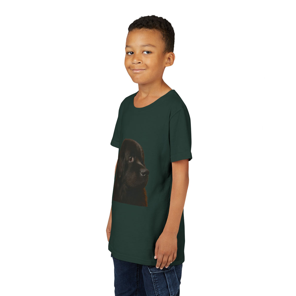 Newfie Head Youth Unisex Short Sleeve Crewneck Tee
