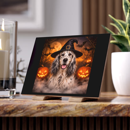 Witch Hat Pack English Setter Ceramic Photo Tile