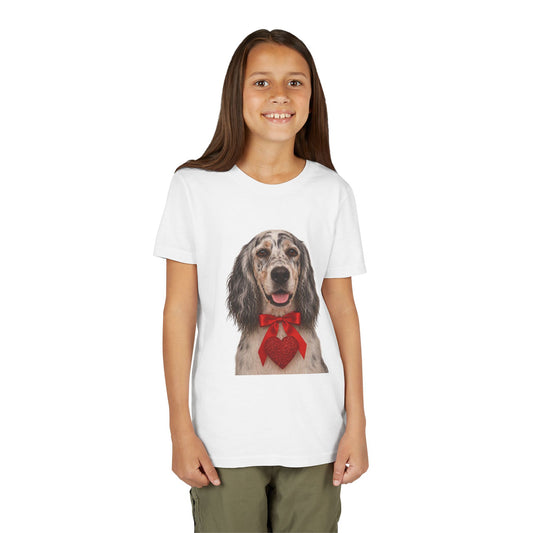 Cupid's Companion English Setter Youth Unisex Short Sleeve Crewneck Tee