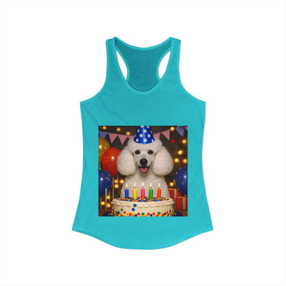 Birthday Buddy Poodle Women's Racerback Tank