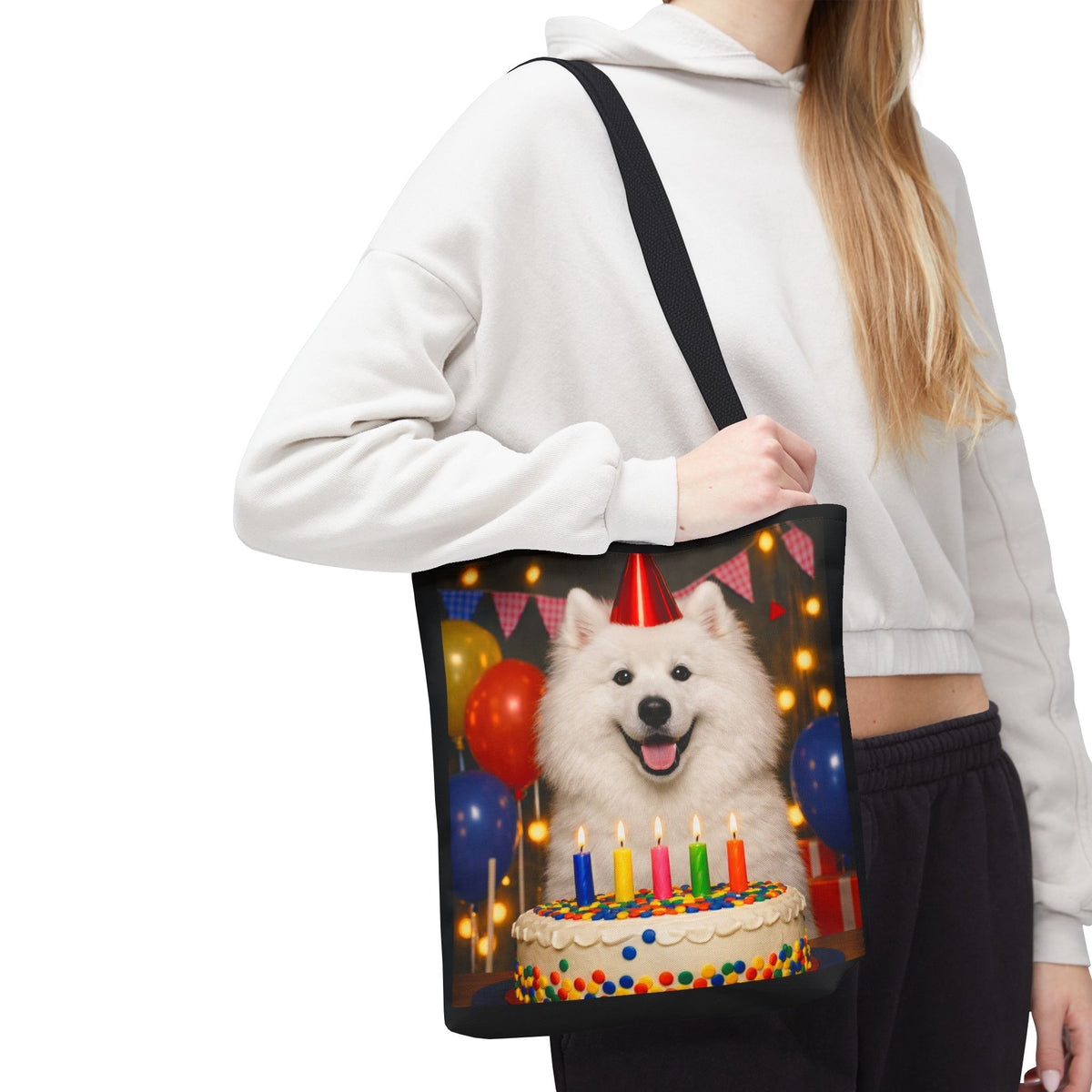 Birthday Buddy Samoyed Tote Bag