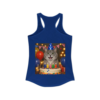 Birthday Buddy Cat Women's Racerback Tank