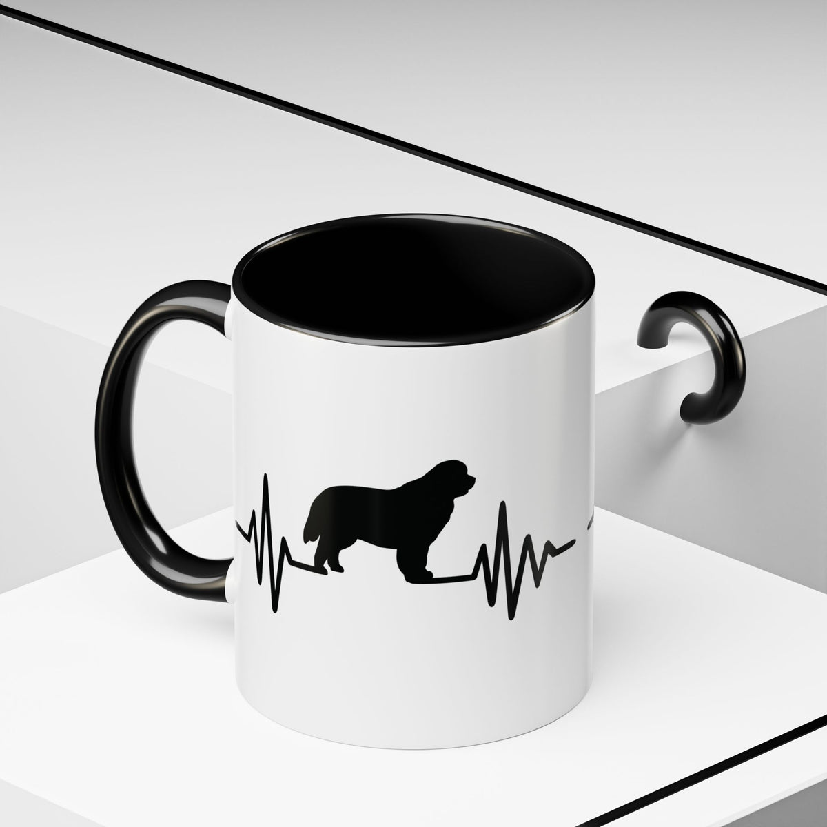 My Heart Beats For Newfies 2-Tone Coffee Mug