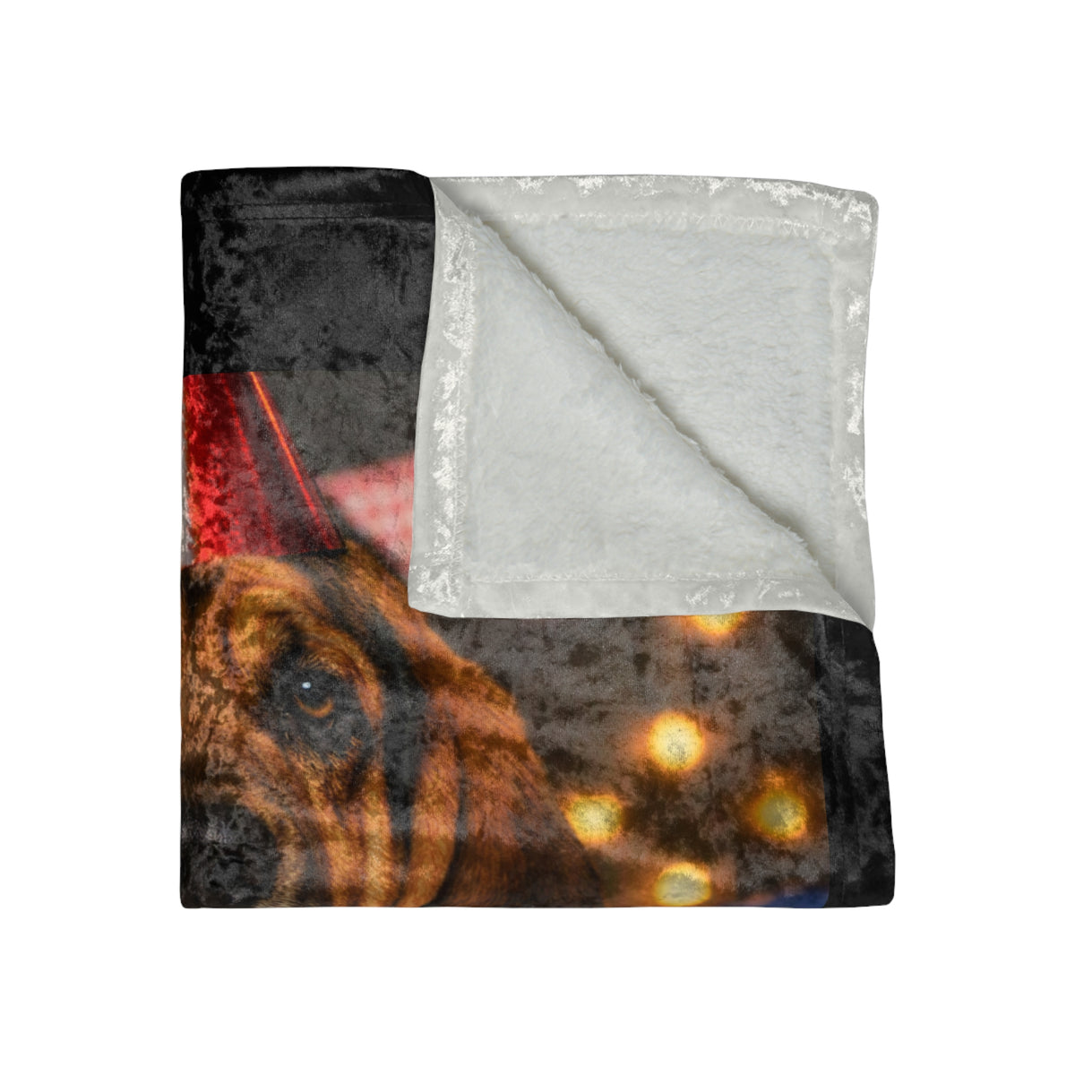 Birthday Buddy Bloodhound Crushed Velvet Blanket
