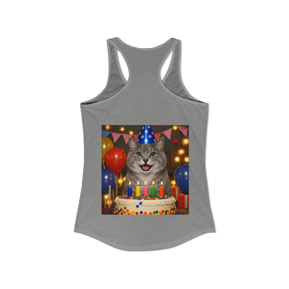 Birthday Buddy Cat Women's Racerback Tank