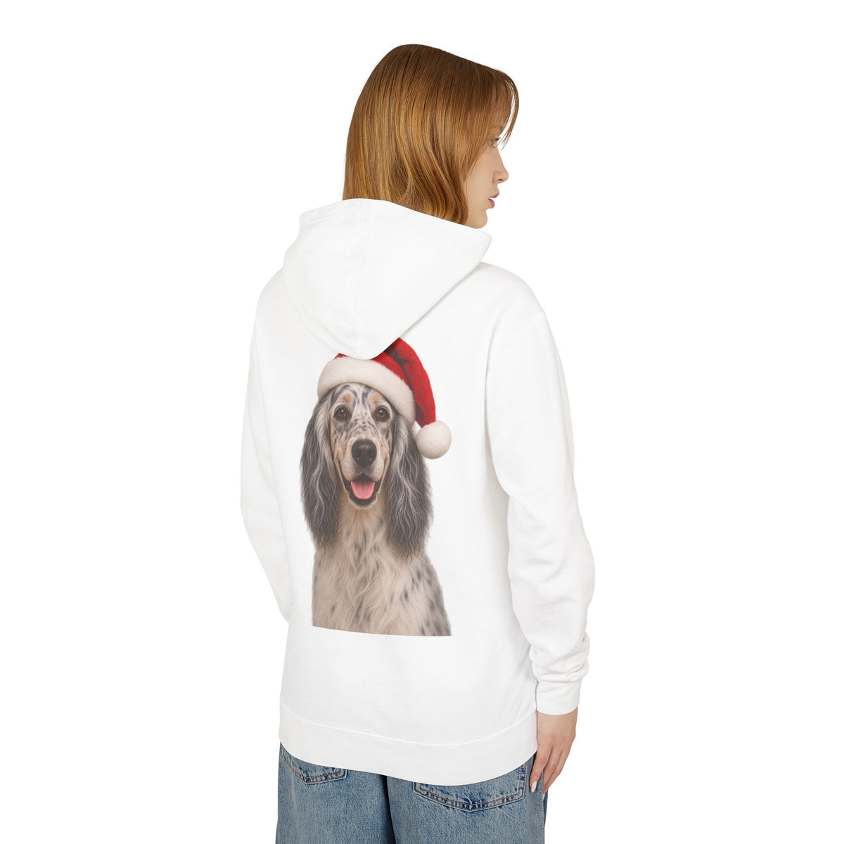 Santa Paws English Setter Unisex Lightweight Hoodie