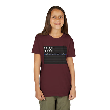 Thin Blue Line Youth Unisex Short Sleeve Crewneck Tee