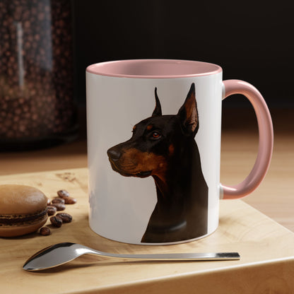 Doberman Head 2-Tone Coffee Mug