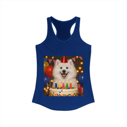 Birthday Buddy Samoyed Women's Racerback Tank