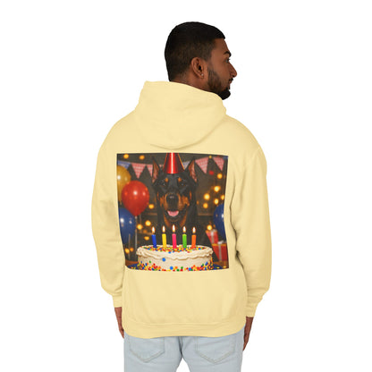 Birthday Buddy Doberman Unisex Lightweight Hoodie