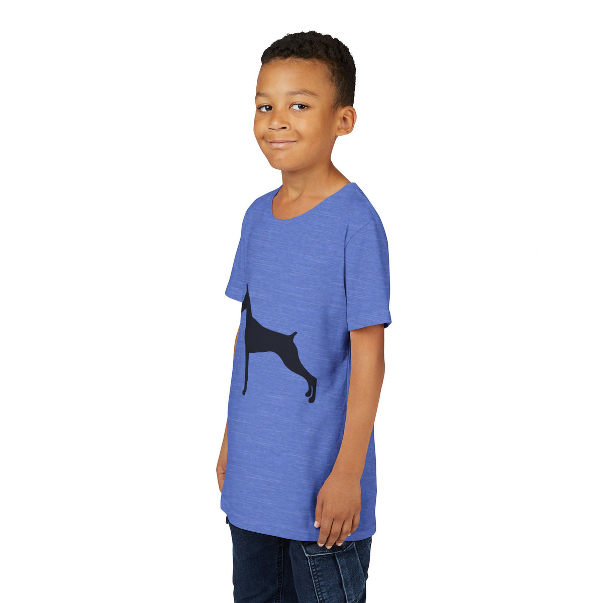 Doberman Silhouette Youth Unisex Short Sleeve Crewneck Tee