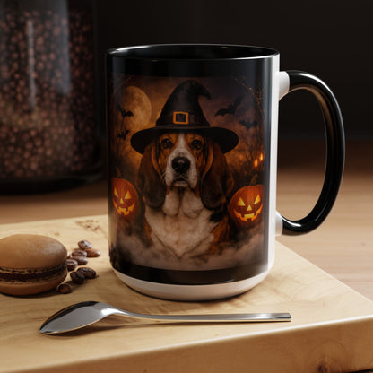 Witch Hat Pack Basset 2-Tone Coffee Mug