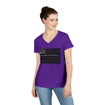 Thin Blue Line Women's V-Neck Tee