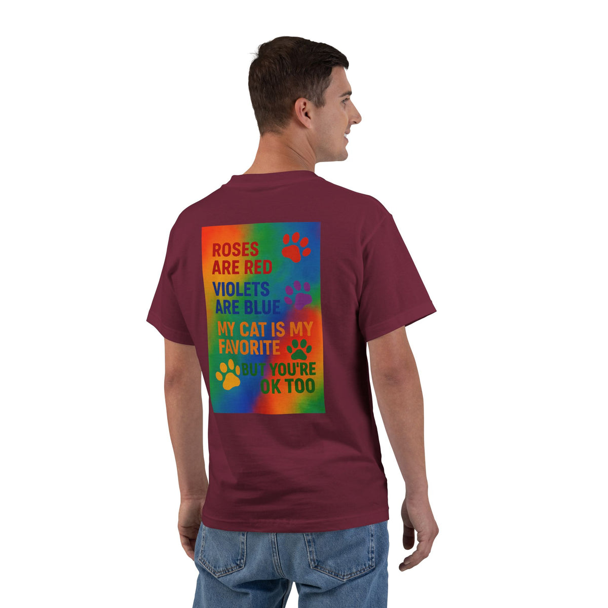 Roses Are Red Cat Men's Short-Sleeve Crewneck Tee