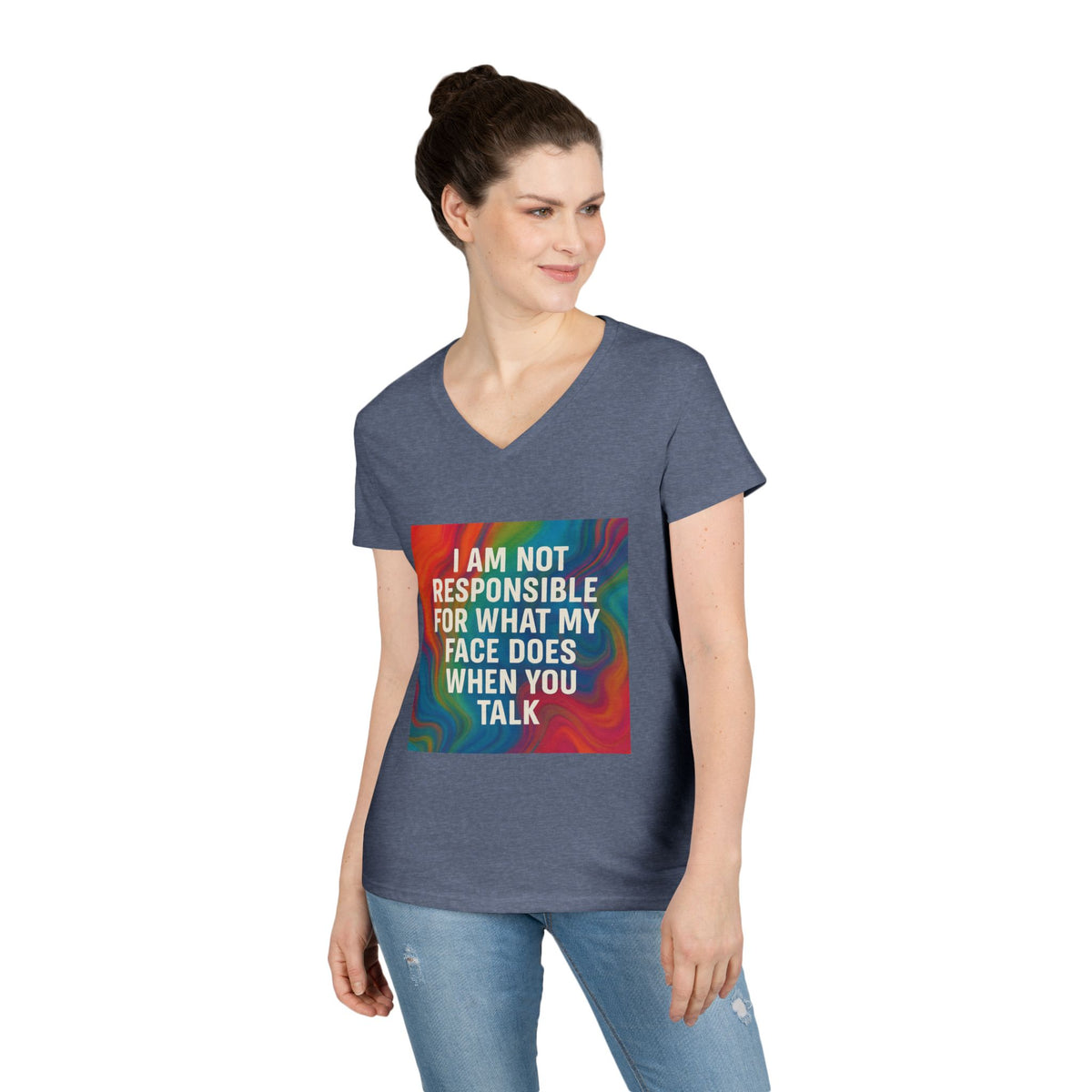 When You Talk Women's V-Neck Tee