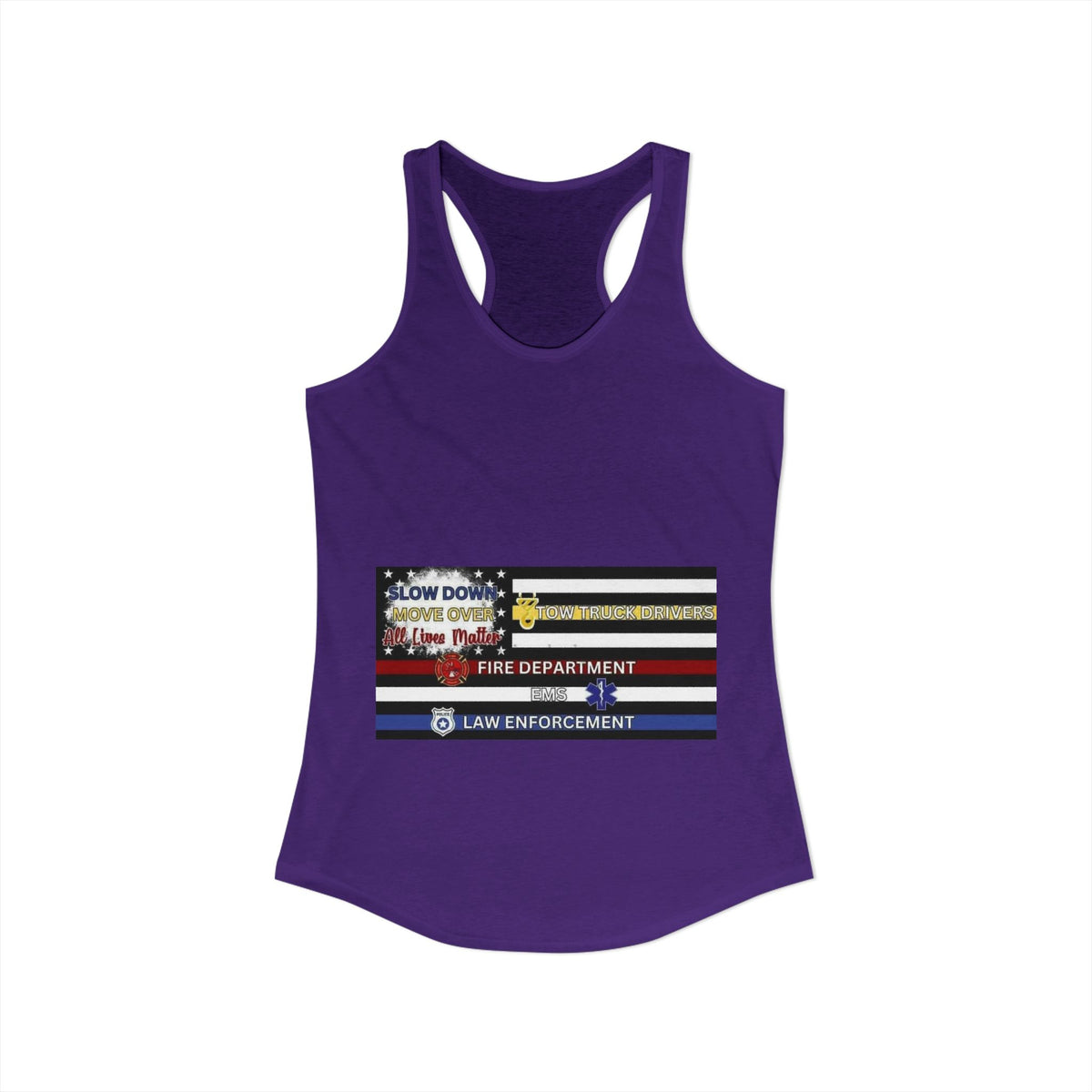 Slow Down Move Over Flag Women's Racerback Tank