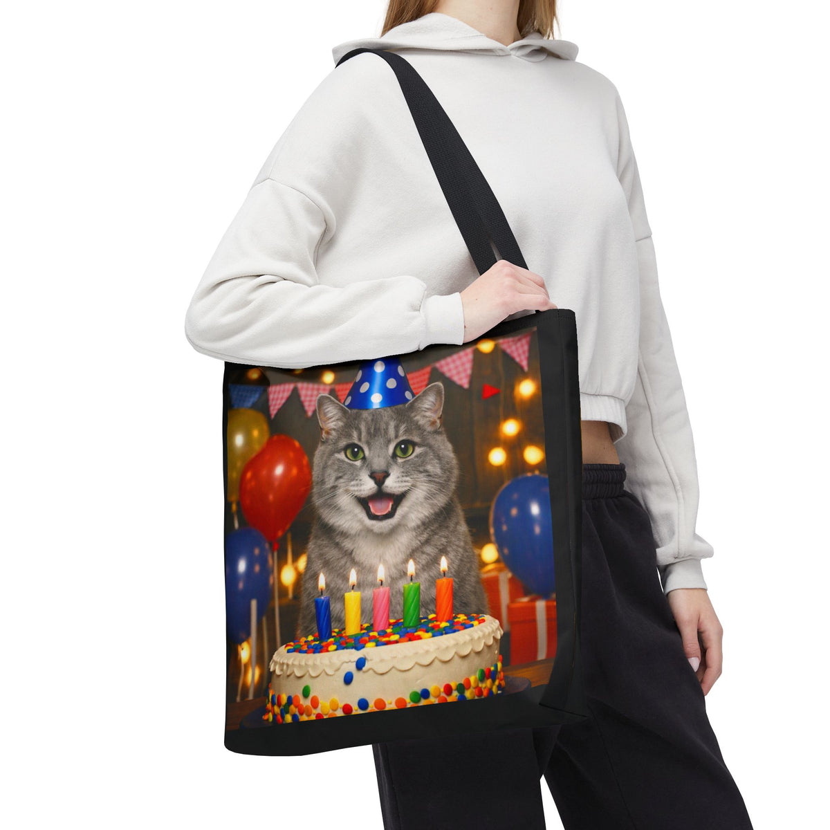Birthday Buddy Cat Tote Bag