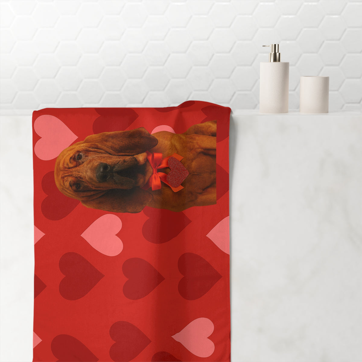Cupid's Companion Bloodhound Mink-Cotton  Beach Towel