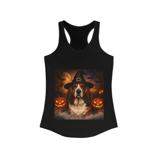 Witch Hat Pack Basset Women's Racerback Tank