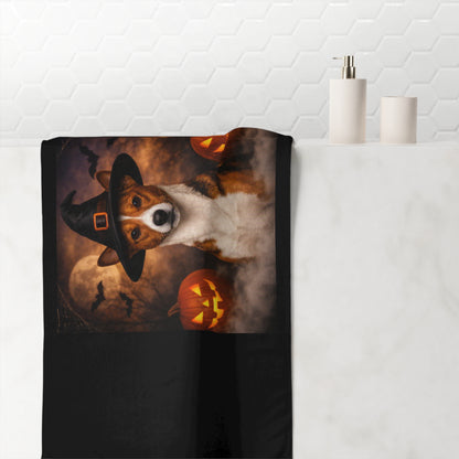 Witch Hat Pack Basenji Mink-Cotton  Beach Towel