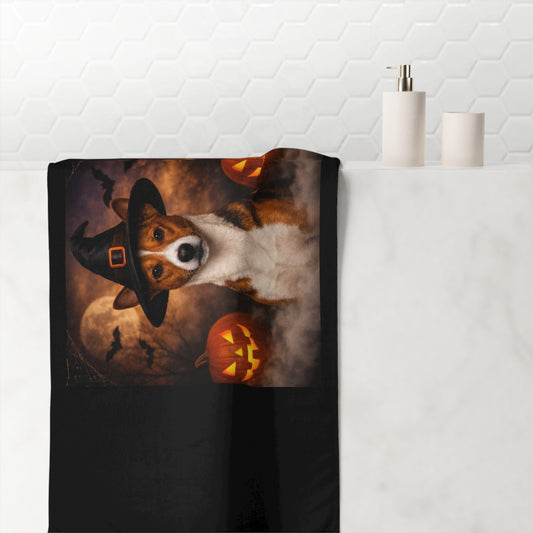 Witch Hat Pack Basenji Mink-Cotton  Beach Towel