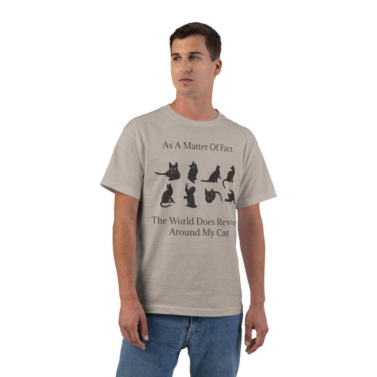 Matter Of Fact Cat Men's Short-Sleeve Crewneck Tee