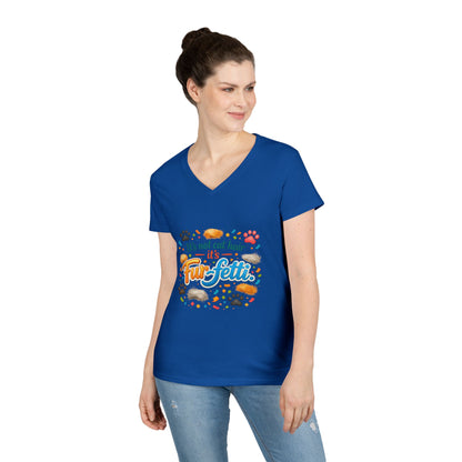 Fur-Fetti Cat Women's V-Neck Tee
