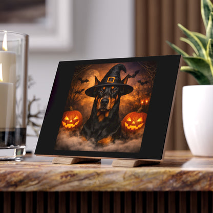 Witch Hat Pack Doberman Ceramic Photo Tile