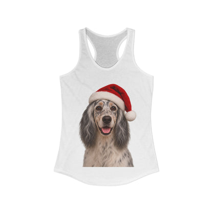 Santa Paws English Setter Women's Racerback Tank