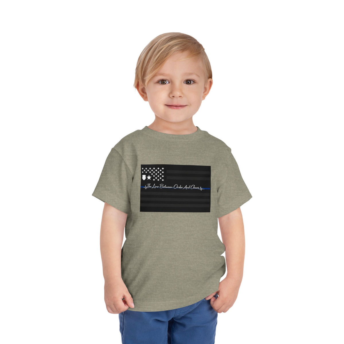 Thin Blue Line Toddler Unisex Short Sleeve Crewneck Tee