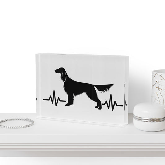 My Heart Beats For English Setters Acrylic Photo Block