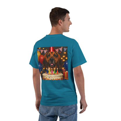 Birthday Buddy Bloodhound Men's Short-Sleeve Crewneck Tee