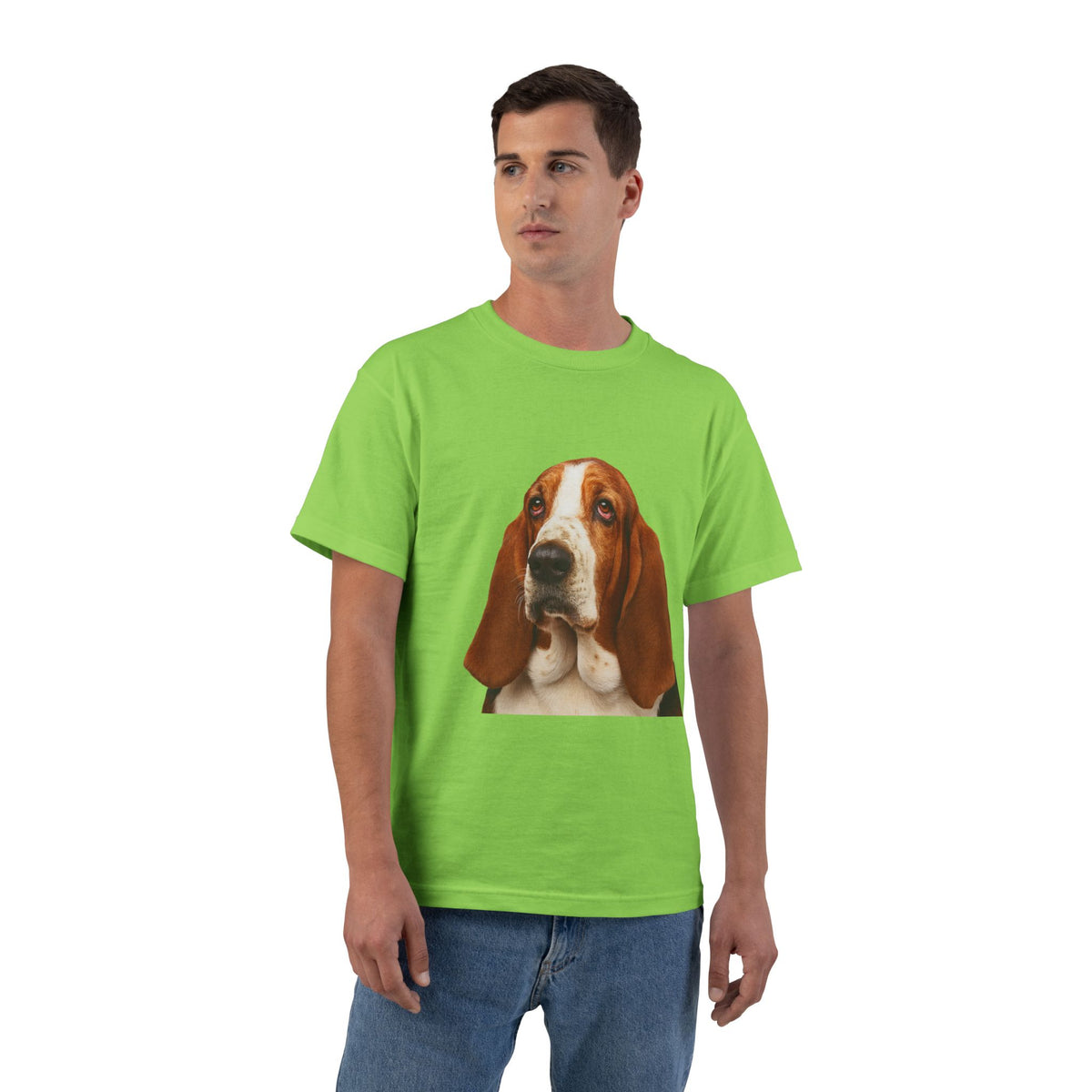 Basset Head Men's Short-Sleeve Crewneck Tee