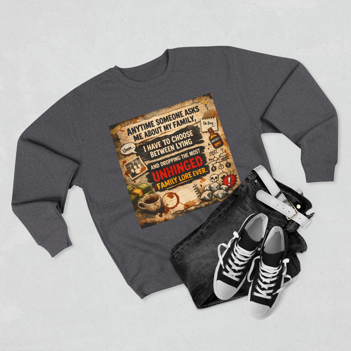 Unhinged Family Unisex Crewneck Sweatshirt