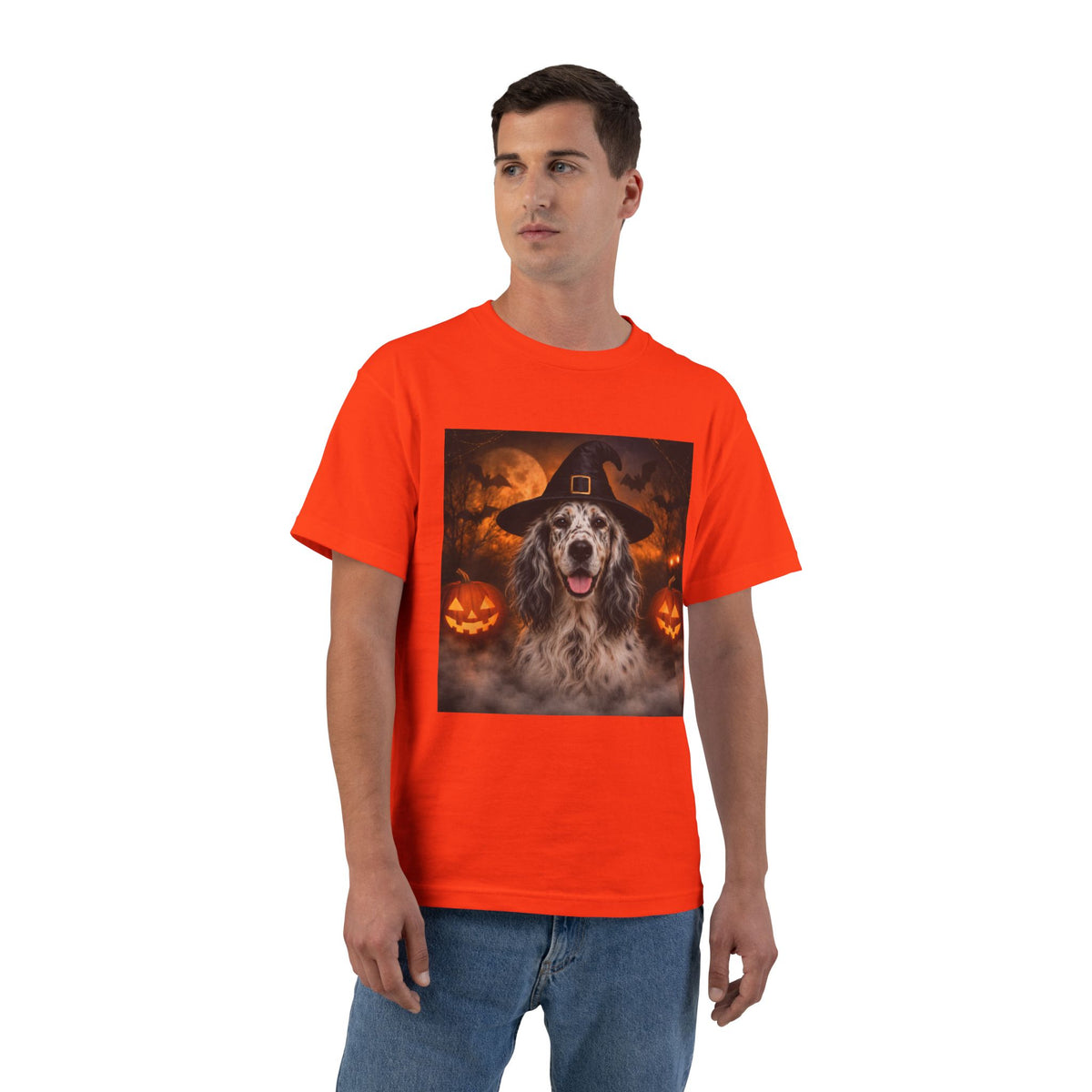 Witch Hat Pack English Setter Men's Short-Sleeve Crewneck Tee