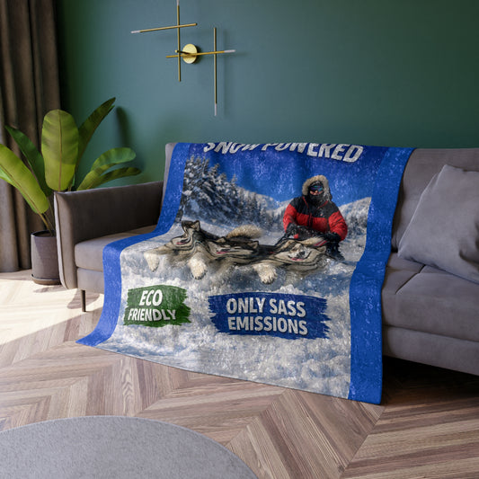 Snow Powered Crushed Velvet Blanket