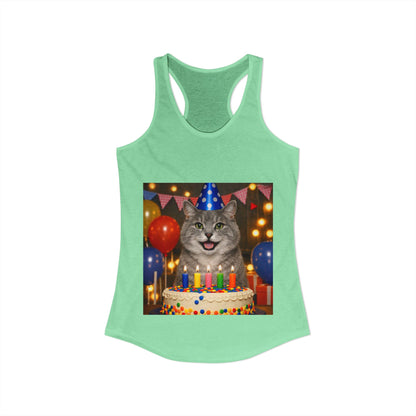 Birthday Buddy Cat Women's Racerback Tank