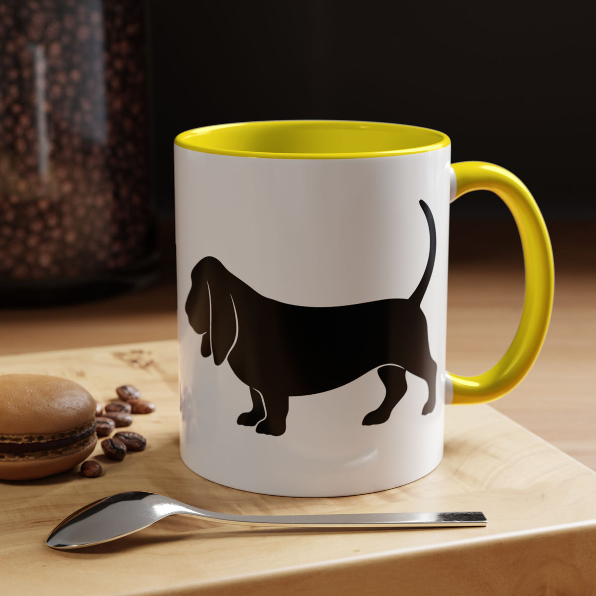 Basset Silhouette 2-Tone Coffee Mug
