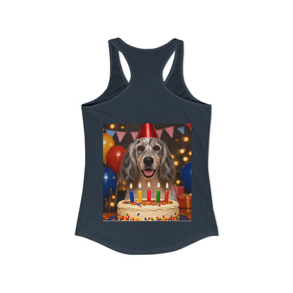 Birthday Buddy English Setter Women's Racerback Tank
