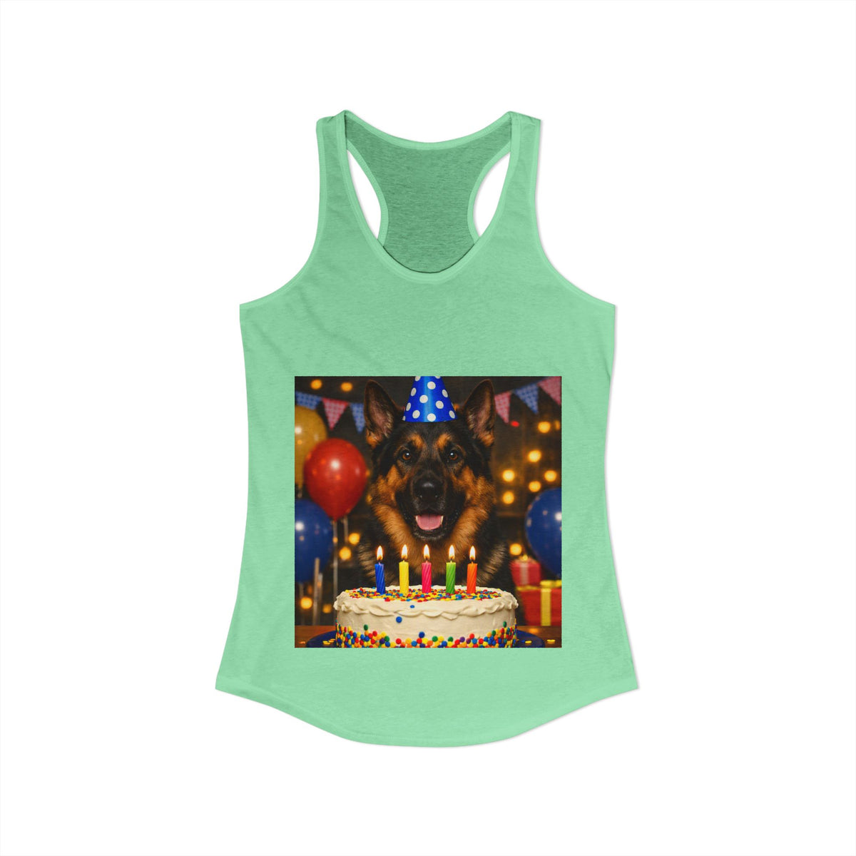 Birthday Buddy German Shepherd Women's Racerback Tank