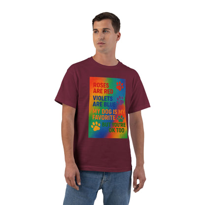 Roses Are Red Dog Men's Short-Sleeve Crewneck Tee