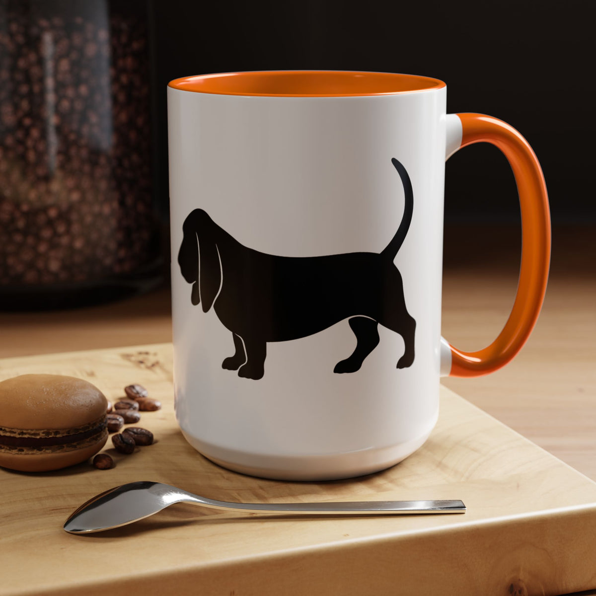 Basset Silhouette 2-Tone Coffee Mug