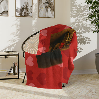 Cupid's Companion Cat Velveteen Microfiber Blanket