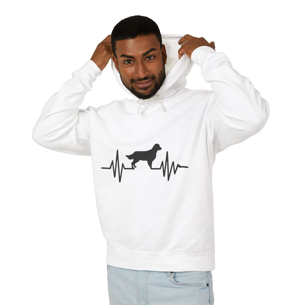 My Heart Beats For Goldens Unisex Lightweight Hoodie